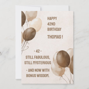 Happy Birthday in Brown with Brown Balloons Invitation