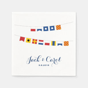 HAPPY BIRTHDAY in Colourful Nautical Flags Napkin