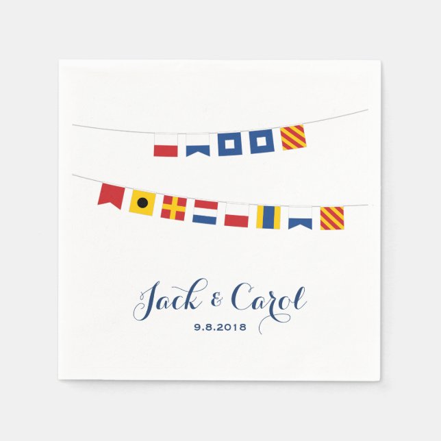 HAPPY BIRTHDAY in Colourful Nautical Flags Napkin (Front)