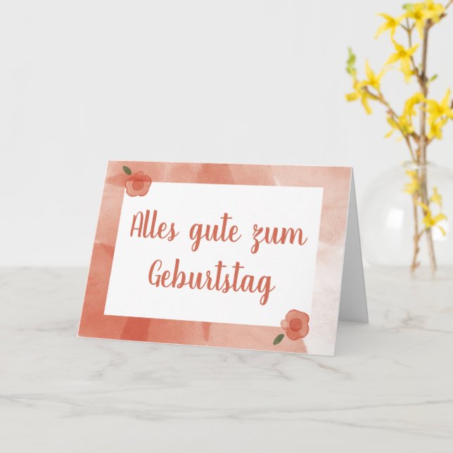 Happy Birthday in German Card (Yellow Flower)
