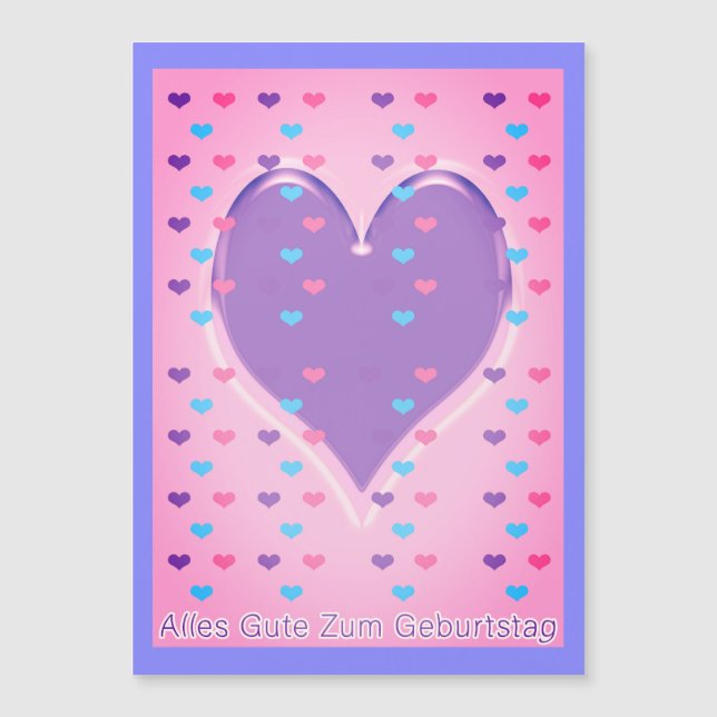 Happy Birthday in German Magnetic Card (Front)