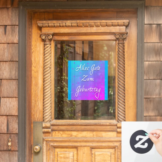 Happy Birthday In German Window Cling (Home Door)