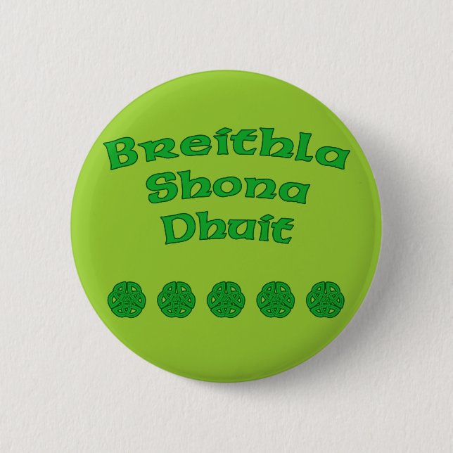 Happy Birthday In Irish 2 Inch Round Button (Front)