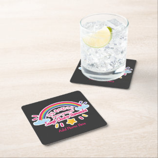 HAPPY BIRTHDAY IN KOREAN 생일 축하 해요 -PERSONALIZE IT SQUARE PAPER COASTER