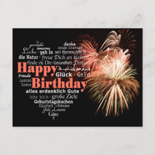 Happy Birthday In Many Languages Postcard