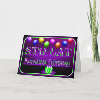 Happy Birthday in Polish Card