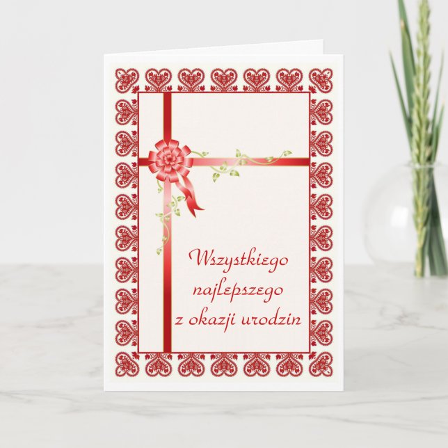Happy Birthday in Polish Card (Front)