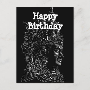 Happy Birthday indian sculture Postcard