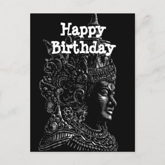 Happy Birthday indian sculture Postcard