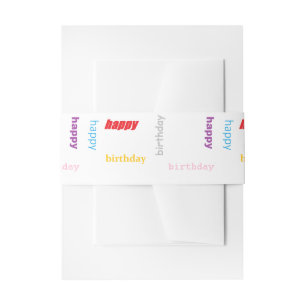 Happy birthday invitation belly band