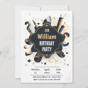 Happy Birthday invitation card for Him 01