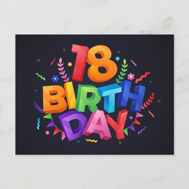 Happy Birthday Invitation Postcard (Front)