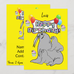 Happy Birthday Invitation Seal Balloons