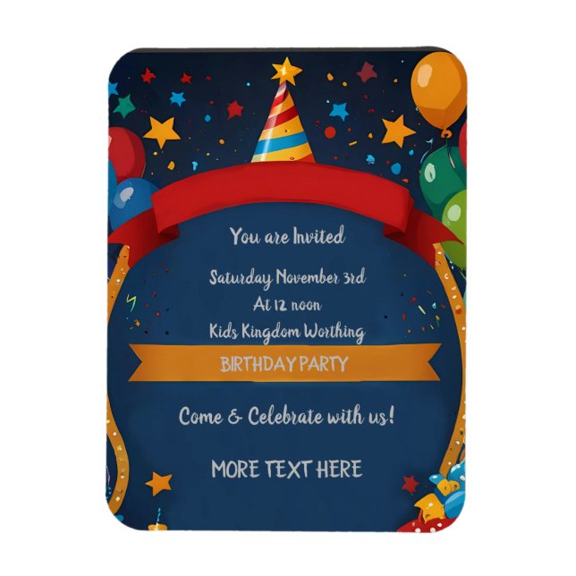 Happy Birthday Invite  Magnet (Vertical)