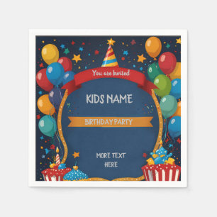 Happy Birthday Invite  Napkin