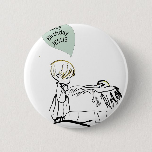 happy birthday jesus 2 inch round button (Front)