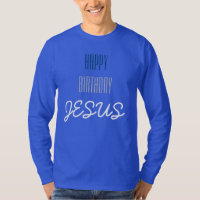 Happy Birthday JESUS - Blue, White, & Grey Modern