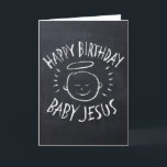 Happy Birthday Jesus - Chalkboard Christmas Card<br><div class="desc">Sometimes it's nice to remember what "CHRIST"mas is celebrated for. Share the spirit of your faith with others. The cards words are of course completely customizable. And don't forget the matching address labels, stamp and sticker - just check out our store for even more items this charming design is on....</div>