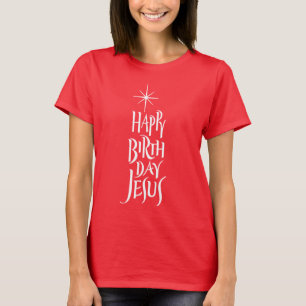 Happy Birthday Jesus Christian Christmas Star    T-Shirt