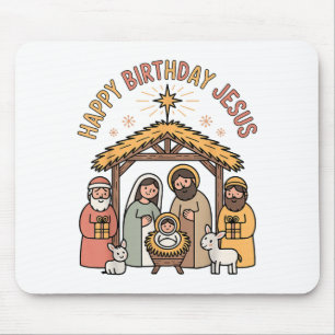 Happy Birthday Jesus Christmas Christian Outfit To Mouse Pad