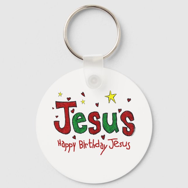 Happy Birthday Jesus Keychain (Front)