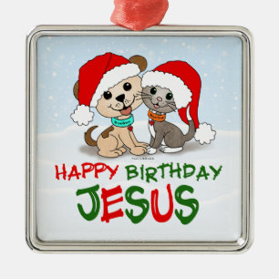 Happy Birthday Jesus Metal Ornament