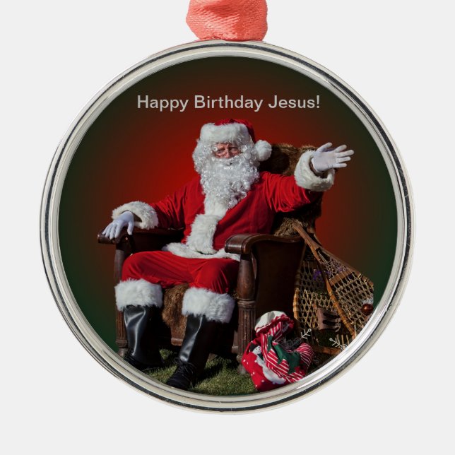 HAPPY BIRTHDAY JESUS METAL ORNAMENT (Front)