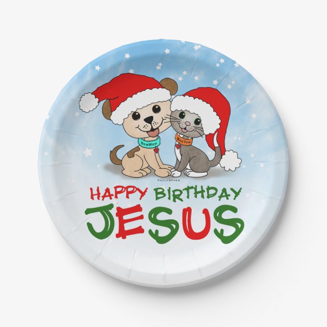 Happy Birthday Jesus Paper Plate (Front)