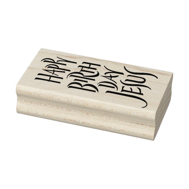 Happy Birthday Jesus Real Christmas Calligraphy    Rubber Stamp (Stamp)