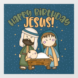 Happy Birthday Jesus Window Cling