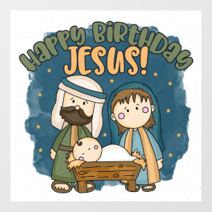 Happy Birthday Jesus Window Cling