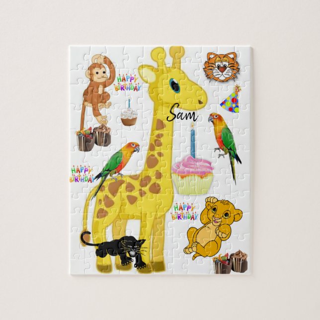 Happy Birthday Jigsaw Puzzle Giraffe (Vertical)
