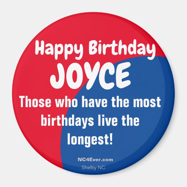 Happy Birthday JOYCE Refrigerator Magnet (Front)