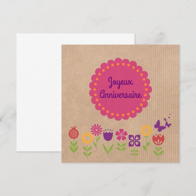 Happy Birthday | Joyeux Anniversaire Card (Front/Back)