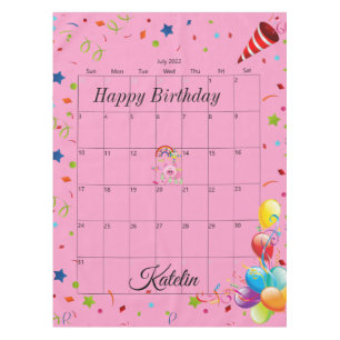 Happy Birthday July 2022 Tablecloth