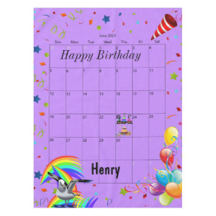 Happy Birthday June 2022 Tablecloth 