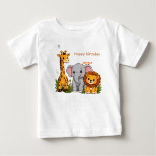 Happy Birthday Jungle Animals Toddler T-Shirt