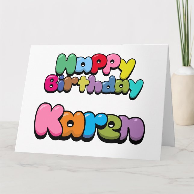 Happy Birthday Karen Card (Front)