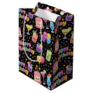 Happy Birthday Kawaii Art Party Medium Gift Bag