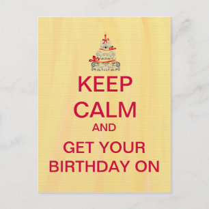 Happy Birthday Keep Calm Custom Postcard