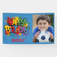 Happy Birthday Kids Blue Yellow Red Photo