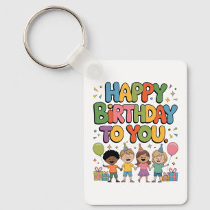 Happy Birthday Kids Keychain
