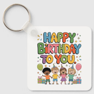 Happy Birthday Kids Keychain