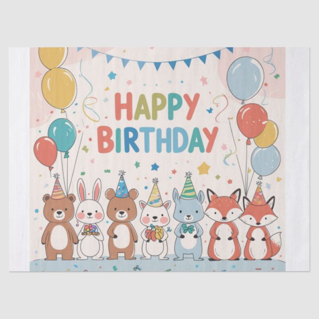 Happy birthday kids tissue paper (Front)