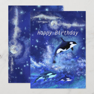 Happy Birthday - Killer Whales on Full Moon -