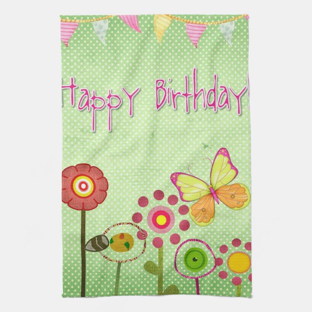 Happy Birthday Kitchen Towel (Vertical)