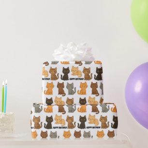 Happy Birthday Kitten Collection Wrapping Paper