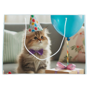 Happy Birthday Kitty Cat Large Gift Bag