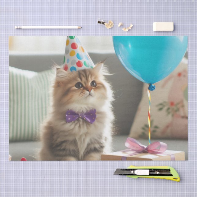 Happy Birthday Kitty Cat Tissue Paper (Craft)