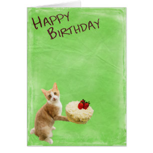 Happy Birthday Kitty with Cake